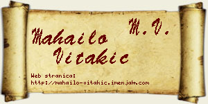 Mahailo Vitakić vizit kartica